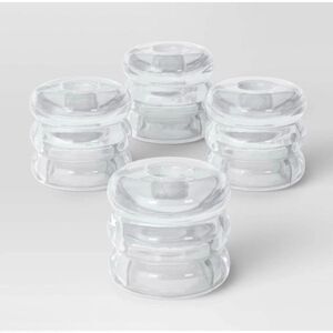TARGET ROOM ESSENTIALS NWT 4pc bubble glass taper candle holders clear Dining